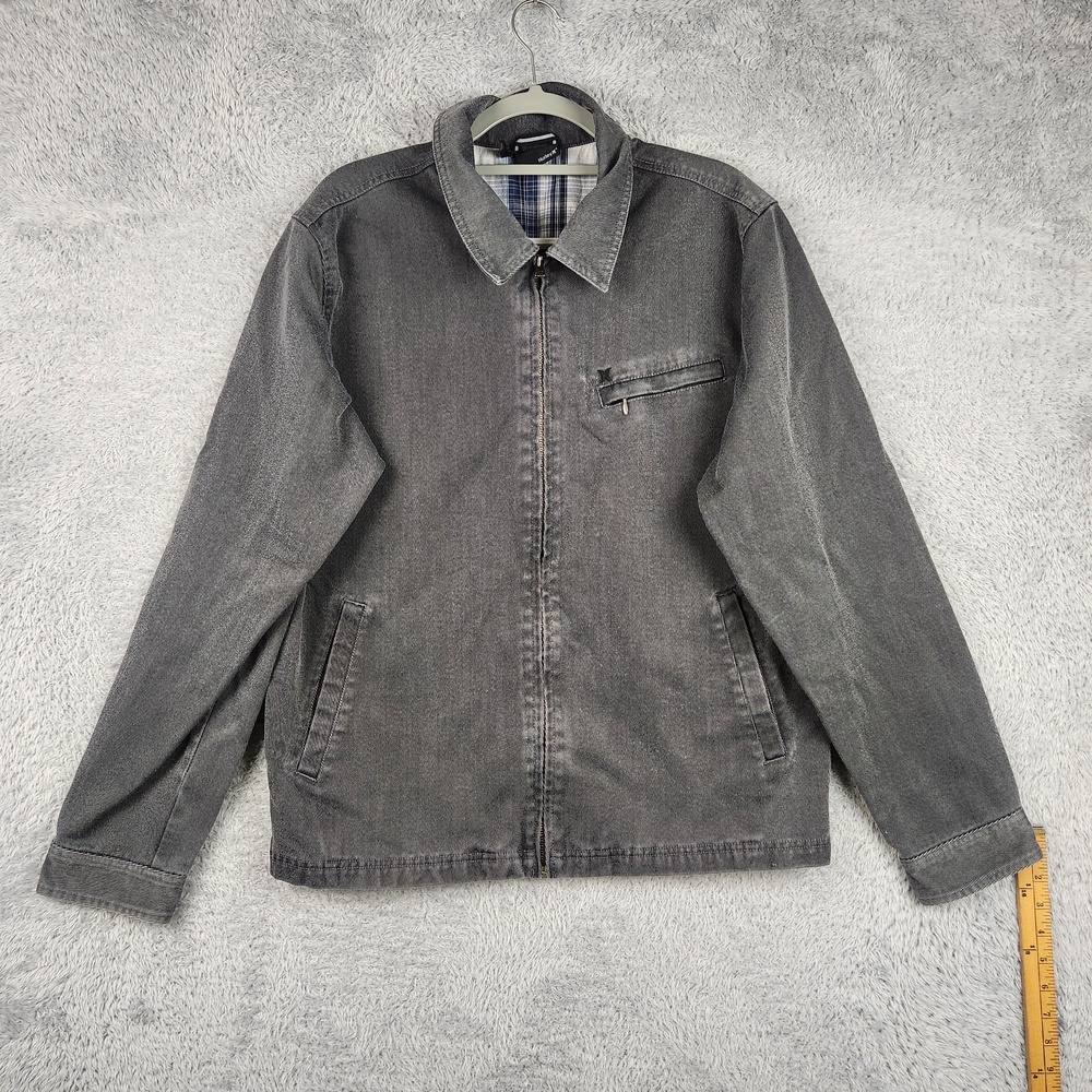Vintage Hurley Jacket Mens Large Gray Demin Y2k Full Zip Windbreaker M706FD Surf